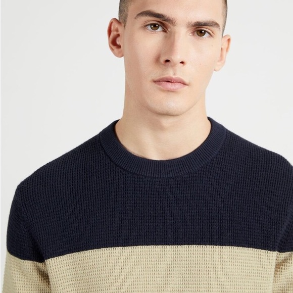 Ted Baker LASTMI LS colour block textured crew neck jumper Sweater Ted Size 7 - Picture 3 of 7
